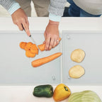 Mymonfif Tempered Glass Cutting Board for Kitchen, Clear Glass Board for Countertop, Heat Resistant, with Non-Slip Feet, 12x16" 2 Pcs Clear - color: 2Pcs Clear