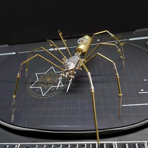 Steampunk Spider Metal Model Kit for Adults – DIY Mechanical Insect Sculpture with Brass Gear Details, 3D Retro Industrial Art Puzzle Craft for Home Office Decoration & Collectors Gift (Frons Spider) - style: Frons Spider