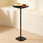 Pedestal Side Table, Small Drink Tables Pedestal Stand, Black Square Mini End Table, Cocktail Martini Coffee Tables, Tiny Side Table for Living Room,Small Spaces,Sofa,Couch - color: Black