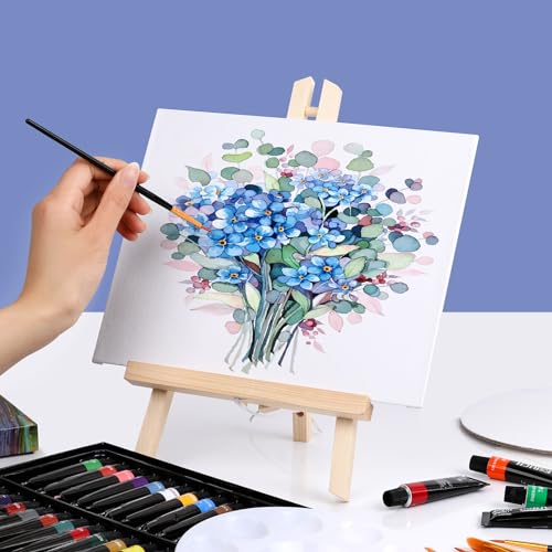 ESRICH 16 PCS 11.8" Wood Easels,Tabletop Easel for Painting,Painting Party, Displaying Canvases, Kids Student Table School Desktop, Portable Canvas Photo Picture Sign Holder - style: 11.8"-16P