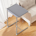 HUANUO Adjustable TV Tray Table - TV Dinner Tray on Bed & Sofa, Comfortable Folding Table with 6 Height & 3 Tilt Angle Adjustments (Gray) - color: Grey