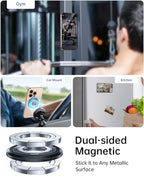 SYNCWIRE Magnetic Phone Ring Holder for MagSafe [2 Pack], 360° Rotation Dual Sided Magnet Grip Cell Phone Ring Stand Finger Kickstand Compatible with iPhone 17 16 15 14 13 12 Pro Max fits MagSafe - color: Dual Ring-2PCS-Black+Black