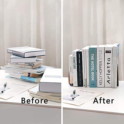 Muso Wood Book Ends for Shelves, Non-Slip Bookends, Heavy Duty Wooden Bookend Support for Books and Movies (Walnut 2 Pairs) - color: Walnut-2 Pairs