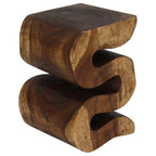 Haussmann Wood Big Wave Verve Accent Snake Table 14 x 14 x 20 in H Walnut Oil - color: Walnut, size: Medium