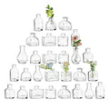 Glasseam Clear Glass Vases for Centerpieces: Mini Flower Vase Set 28Pcs Bud Vases in Bulk - Modern Small Vases for Home Room Wedding Party Dining Table Center Decor
