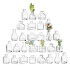 Glasseam Clear Glass Vases for Centerpieces: Mini Flower Vase Set 28Pcs Bud Vases in Bulk - Modern Small Vases for Home Room Wedding Party Dining Table Center Decor
