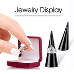 Jetec Clear Acrylic Crystal Ring Holder Acrylic Ring Display Jewelry Holder Wedding Display Cone Support Single Finger Rings Showcase Stand for Jewelry - color: Black