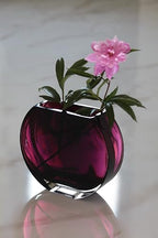 Glass - Vase - Amethyst - Round - 9.25" Long - Heavy Durable - Made in Europe - by Barski