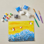 DIY Canvas Painting Kit with Clay, 3 Blank 8x10 Inch Canvas Panels, 5 Packs of Clay, 8 Vibrant Acrylic Paint Colors, and 3 Brushes, Creative Art Kit for DIY Projects & Crafting Fun - size: 8"x10"(3-Pack), style: DIY Clay