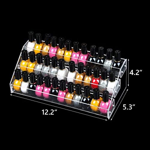 MineSign Nail Polish Holder Organizer Clear Acrylic Nail Polish Tray Fingernail Polish Display case 3 layers Essential Oils Holder Makeup Organizer - style: 3t