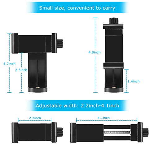 SharingMoment Premium Smartphone Holder/Vertical and Horizontal Tripod Mount Adapter Rotatable Bracket with 1/4 inch Screw/Adjustable Clip for iPhone, Android Cell Phone, Selfie Stick, Camera Stand