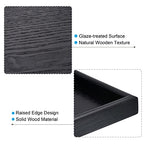 PATIKIL Wood Serving Tray 7 Inch, Square Decorative Platter for Home Decor Kitchen Table Candle Holder, Black - size: 7 Inch