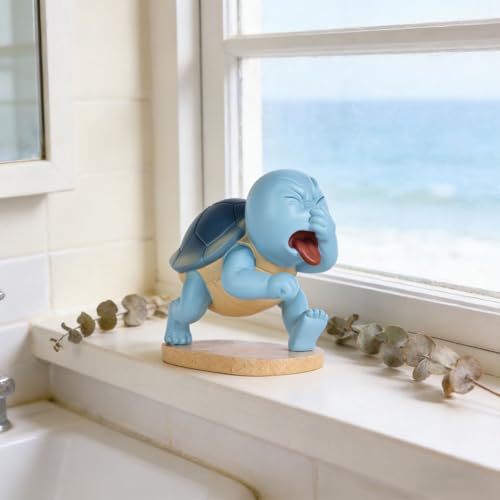 QIANLING Funny Sea Turtle Holding Nose Bathroom Decor Statues, Coastal Beach Sea Turtle Bathroom Decor - Quirky Toilet Sculptures and Figurines, Nautical Ocean Centerpieces for Beach House, Seaside - color: Blue