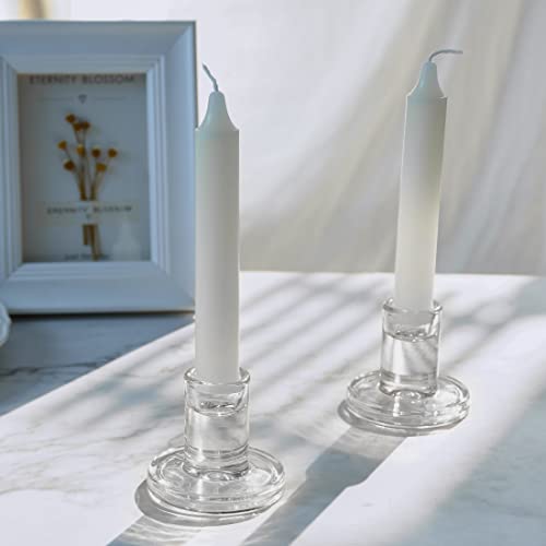 4pcs Taper Candle Holders, Glass Crystal Candlestick Holders Bulk, Clear Candle Holders for Dining Table Centerpiece - color: Transparent 4pcs