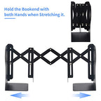 MSDADA Adjustable Bookends, Bookends for Heavy Book, Expandable Book Organizer for Office, School, Libraries, Extends up to 19 inches (Black) - color: Black