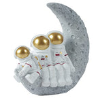 BUTILIVEEN Astronaut Decor Family Sculptures, Astronaut Family of 3 Figurines, Space Themed Bedroom Decor, Desktop Decor, Shelf Decor, Gifts for Space Lovers, Gold Astronaut Home Deocr - style: Family of 3