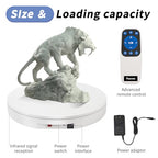 Ultra-Thin&Heavy Duty Remote-Controlled Motorized Turntable,Motorized Rotating Display Stand,Speed-Adjustable Rotating Platform,Human 3D Scan Electric Turntable for Scan,Showcase(19.7in/White) - size: 19.7inch/White/600Lbs Load