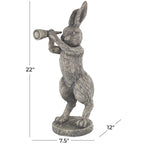 Deco 79 Polystone Rabbit Textured Sculpture with Telescope, 8" x 12" x 22", Gray - size: 8" x 12" x 22"