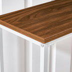 HOOBRO Narrow Console Table, 29.5" Small Entryway Table, Thin Sofa Table, Side Table, Display Table, for Hallway, Bedroom, Living Room, Foyer, White and Walnut WH75XG01 - color: White + Walnut