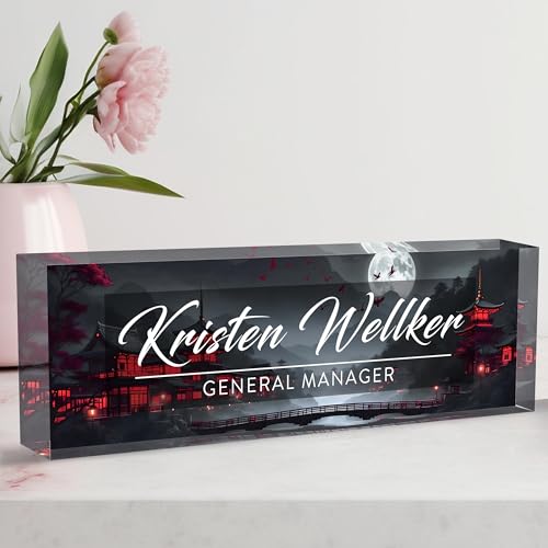 Desk Name Plate Personalized, Name Plate for Desk, Office Desk Decor for Women & Men, The Office Gifts Employee Appreciation Gifts for Boss, Manager, Teacher, Nurse - color: Dark Castle