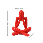Abstract Human Figure Sculpture, Red Acrylic Modern Art Decor Statue, 4-Piece Set for Living Room, Entryway, Shelf & Office
