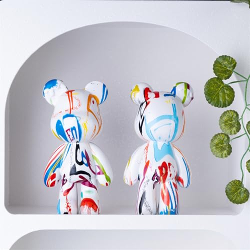Bear Sculpture, Resin Animal Statue for Home Decor, Abstract Bear Decor for Office, Living Room, Bedroom on Table, Shelf, TV Cabinet (Modern Decor) - color: Modern Decor