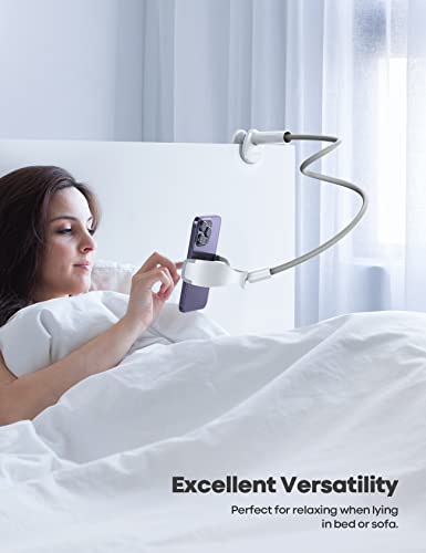 Lamicall Phone Holder Bed Gooseneck Mount, Cell Phone Clamp Clip for Desk, Flexible Long Arm Headboard Bedside Lazy Bracket, Overhead Table Stand Grey - color: Grey