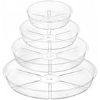 Hacaroa 24 Pack Clear Plant Saucer Drip Trays, 6/8/10/12 Inch Plastic Plant Water Catcher Trays Flower Pot Saucers for Indoor Outdoor Plants, Round, 4 Sizes