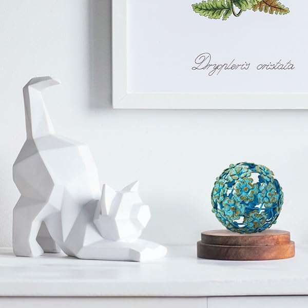 Everydecor Metal Decorative Sphere for Home Decor - Decorative Balls for Shelves, Centerpiece Bowls, Bookshelf - Decoration Orbs Accents for Living Room, Bedroom - Antique Blue Shelf Spheres - color: F. Blue, size: 4 Inch