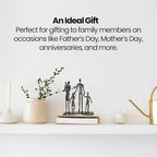 Rustic Family Figurines Family of Five Sculptures Parents and Kids Statues for Bedroom Décor Cast Iron Family Sculpturefor Living Room DecorGifts for Family Modern Home Décor - style: Family of Five Sculptures