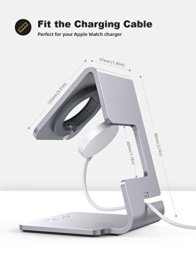 Lamicall Apple Watch Accessories, Watch Stand for Apple Watch Magnetic Fast Charger, Desk Charging Stand Holder Dock, Gift Gadeget for iWatch Series SE 11 10 9 8 7 6 5 4 3 2 1, Series Ultra, Sliver - color: Sliver