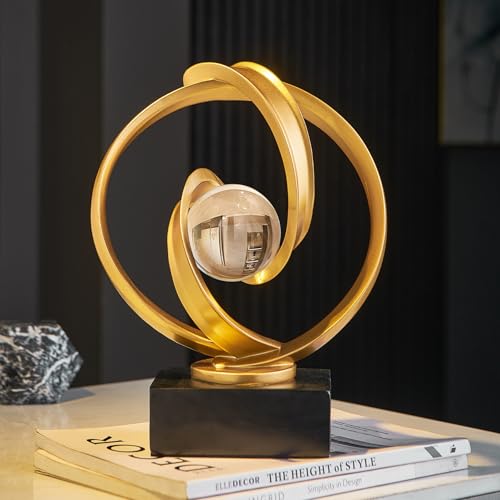 Modern Gold Statue Decor for Living Room, Abstract Art Sculptures Home Décor Accents for Coffee Table TV Stand Bookshelf, Resin Decorations for Dining Room Office Bedroom - color: F-gold