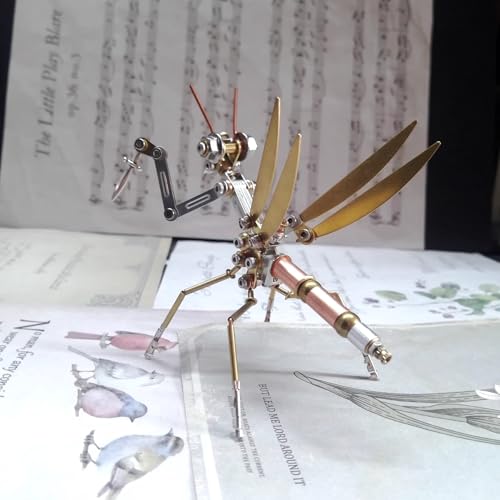 3D Metal Model Kits Puzzle for Adults, Steampunk Electric Mechanical, Assembly DIY Gift Plastic Craft Hobby for Men (Mantis) - style: Mantis