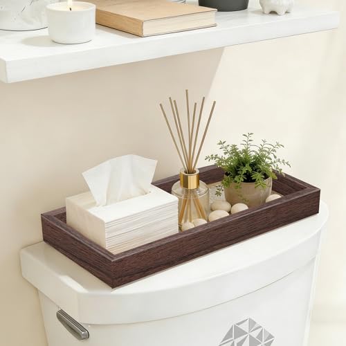 Rectangle Small Tray Set of 3, Desk Drawer Organizer - Stackable, Walnut - color: Walnut, size: 3-Piece Set