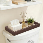 Rectangle Small Tray Set of 3, Desk Drawer Organizer - Stackable, Walnut - color: Walnut, size: 3-Piece Set