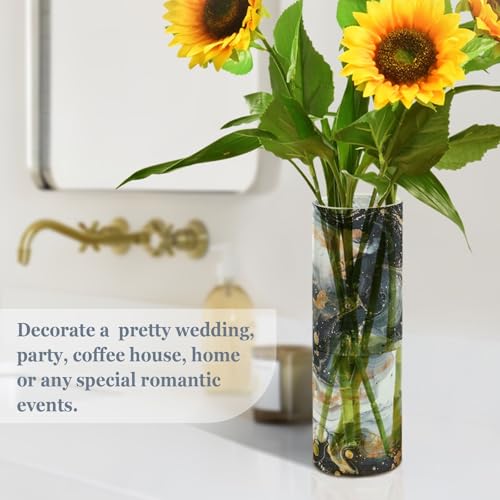 ALAZA Abstract Marble Painting Flower Vases for Home Decor Kitchen Bedroom Living Room Bathroom Office Table Decorations