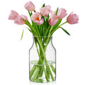 Clear Glass Vase, 4.7x7.8-inch Glass Flower Vase for Plants, Wide Mouth Vase for Home, Wedding, Living Room, Dining Table - size: 4.7”Wx7.8"H