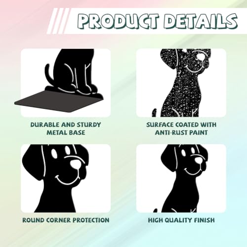 Peacoblue Metal Bookends for Shelves, Modern Decorative Heavy Duty Study Book Ends Stoppers for Office, Desk, Shelf, Room 5.3"x4.3"x7.9" Cast Iron Simple Tall Bookends 1 Pair (Cartoon Dog) - style: Cartoon Dog