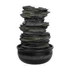 15.7" High Rock Cascading Tabletop Fountain, Zen Meditation Indoor Waterfall Feature with LED Light for Home Office Bedroom Relaxation - color: 15.7"