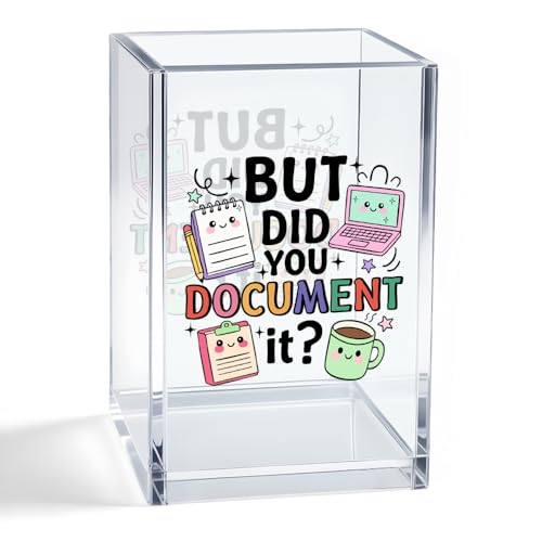 But Did You Document It Acrylic Organizer Pencil Pen Holder, HR Humor Office Desk Accessories Holder, Funny Office Decor Gifts for Women Human Resources Accountant Programmer Graphic Coworker - style: Document