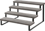 YINMIT Wooden Display Riser Stand, Tiered Perfume and Cologne Organizer Stand, 4 Tier Spice Rack Organizer, Rustic Display Shelf for Candles (4 Tier,Grey) - color: 4 Tier,Grey