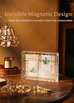 Acrylic Tray with Magnetic Pad - Customizable for Photos, Art, Decorative Tray for Dresser Nightstand Bedroom, Perfume Jewelry Trinket Catchall Tray Housewarming Gifts New Home - size: Rectangle:7.9*5.9*1.8inch