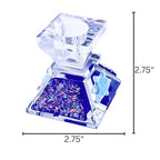 Tamara Baskin Art Glass – Handmade Crystal Shabbat Candle Holders Set - Sparkling Dark Blue - color: Sparkling Cobalt Blue