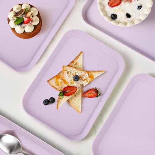 Purple Plastic Serving Platters and Trays,Serving Dishes for Entertaining,Rectangular Platters for Serving Food, Appetizer Serving Trays for Snacks,Charcuterie,Chips,Candy,Fruit,Sushi - color: Tray-s-2pack-purple