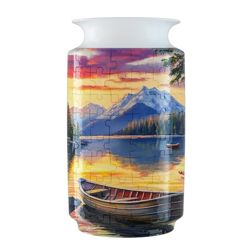 3D Puzzle Vase Unique Flower Vase for Adults Made by 162 Crved Plastic Puzzle, Relax Puzzles for Adults, DIY Jigsaw Creative Gift for Parents & Housewarming - color: Ship