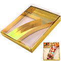 SiliFine 12" Charcuterie Number Shaped Mache with Clear Lid Fillable Sweets Serving Trays Paper Mache Cupcake Candy Box for 2025 Graduation Party Graduation Celebration(Gold,Number 7) - color: Gold, style: Number 7