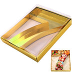 SiliFine 12" Charcuterie Number Shaped Mache with Clear Lid Fillable Sweets Serving Trays Paper Mache Cupcake Candy Box for 2025 Graduation Party Graduation Celebration(Gold,Number 7) - color: Gold, style: Number 7