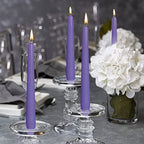 BOLSIUS 10 Inch Purple Taper Candles - 8 Hours Burn Time - Premium European Quality - 10 Pack Unscented Smokeless & Dripless Household Taper Candlesticks - Perfect for Church, Party, & Everyday Use - color: Purple, size: 10 Count
