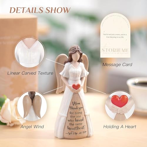 Storieme Gifts for Mom from Daughter Son: Thank You Moms Angel Figurines Statue - Sentimental Gift for Christmas Birthday Mothers Day Thanksgiving - style: thank you mom