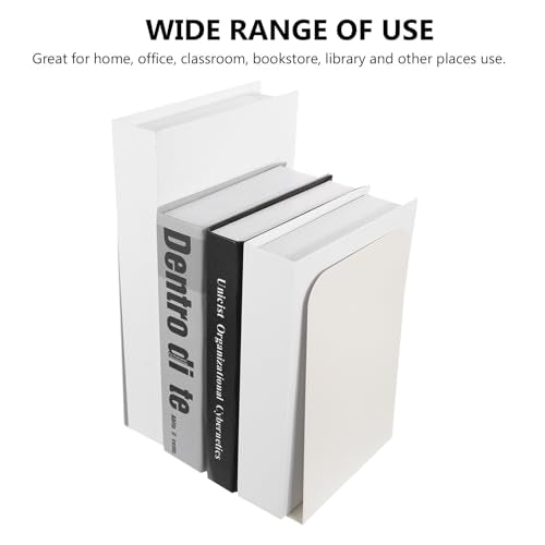 SEWACC 2Pcs Metal Bookends Minimalist Creative Book Stoppers for Office Home Study Strong Metal Shelves Organizer to Prevent Books from Falling